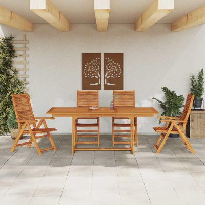 Solid Wood Patio Dining Set Table,