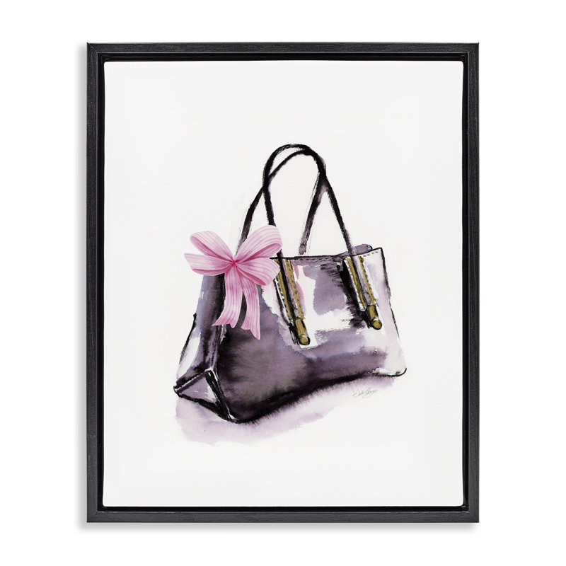 Sac à main de luxe avec cadre flottant à ruban, design par Stella Chang, H 31 po x l 25 po, Cadre flottant noir de jais