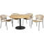 Duplantis 4 - Person Teak Patio Dining Set with Round Table-109024916