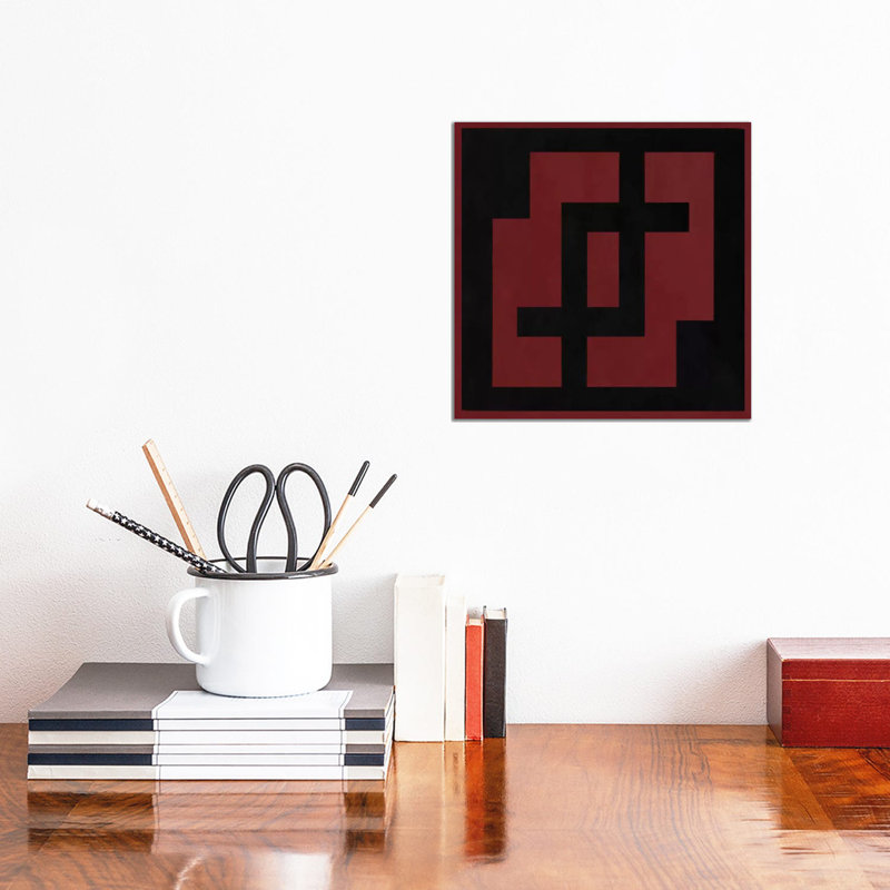 Modern Art- Indigo & Red Ochre by 5by5collective - Wrapped Canvas Gallery-Wrapped Canvas Giclée, 30.48 cm H x 30.48 cm W