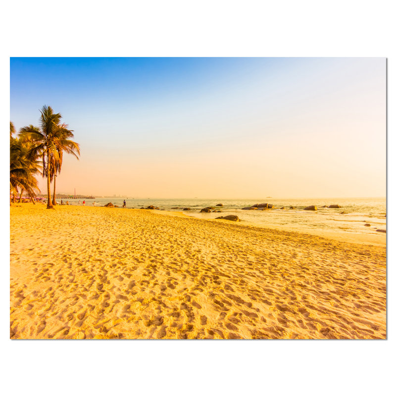 « coco palm trees on beach », reproduction de photo sur toile tendue, H 20 po x l 20 po x P 1 po