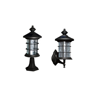5C9EF0EAF0A848A1B31C203C91A43430 Black Aluminum Hampton Solar Lamp