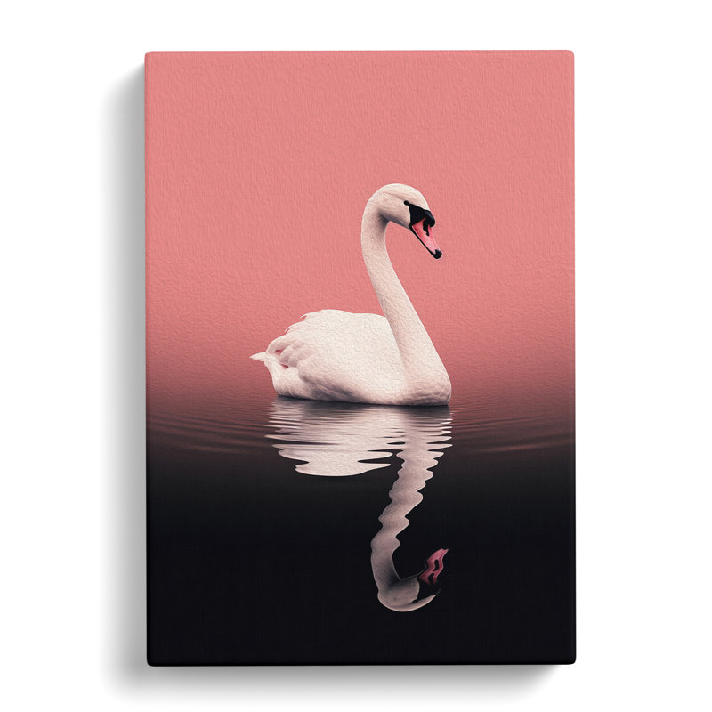 Swan Minimalism Art - Wrapped Canvas, 76cm H x 50cm W x 3cm D