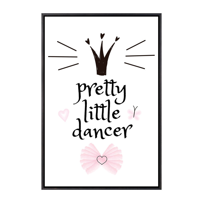 «Pretty Little Dancer», reproduction d'impression, H 26 po x l 18 po x 1,5 po, Toile avec cadre noire patinée, Aucun mat