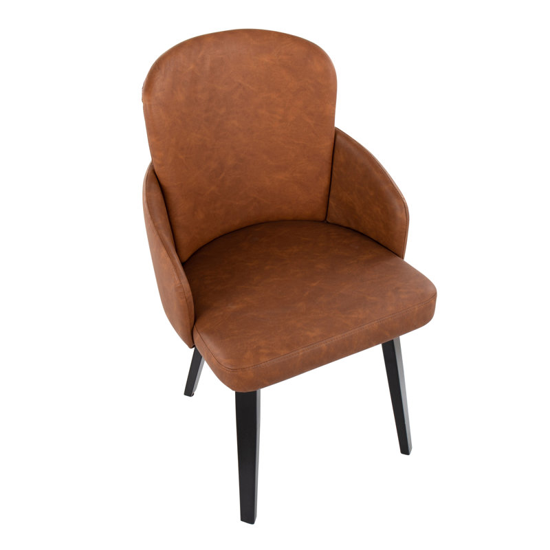Jaquavia 18.75'' H Faux Leather Upholstered Armchair, Camel