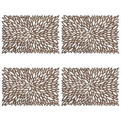 Laser Cut Placemat Collection Bamboo Floral Rectangle Placemat