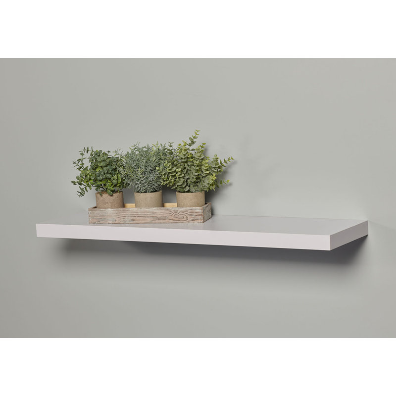 Tablette flottante Drumheller, H 1,5 po x l 36 po x P 10 po, Blanc / Blanc