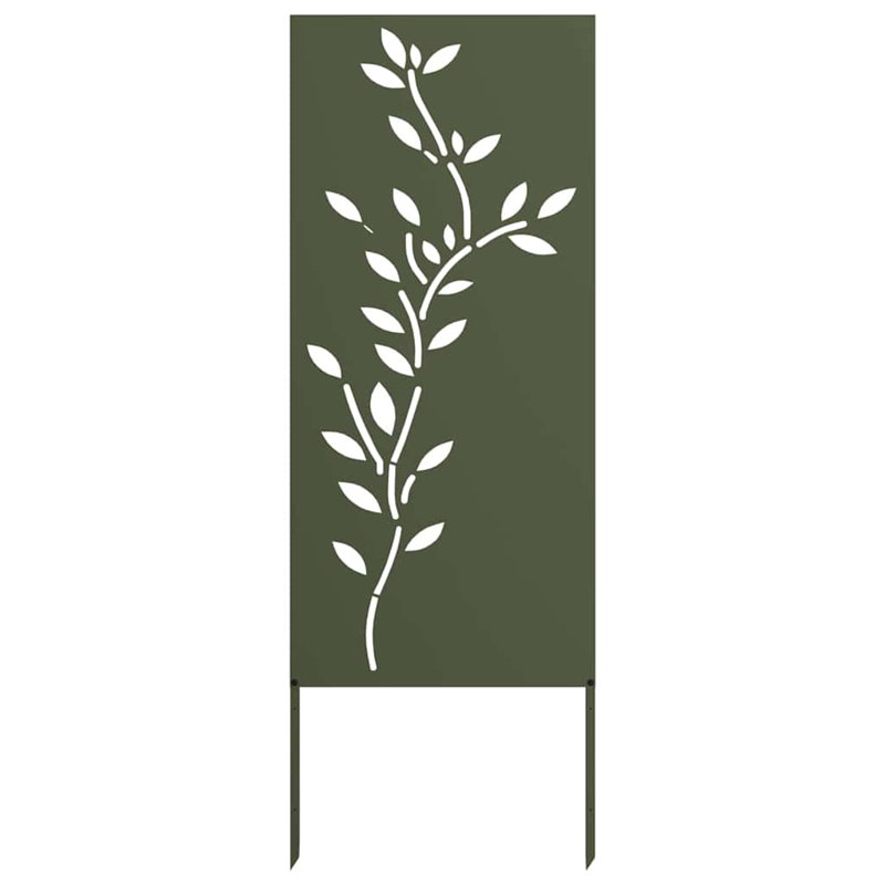 Garden Decorative Panel Stainless Steel, 140cm H x 50cm W x 1.7cm D, Olive green