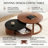 31.5'' Vintage Round Nesting Coffee Table Fluted with Drawer in Black & Walnut ｜Space Saving ｜Solid Smooth Surface