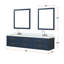Meuble-lavabo double 80 po X P 22 po , Comptoir en quartz blanc, ensemble de robinets et Miroirs-118024531