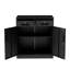 Armoire de rangement en métal noir avec serrure et deux tiroirs, organisateur de bureau 31,5 po avec tablette réglable