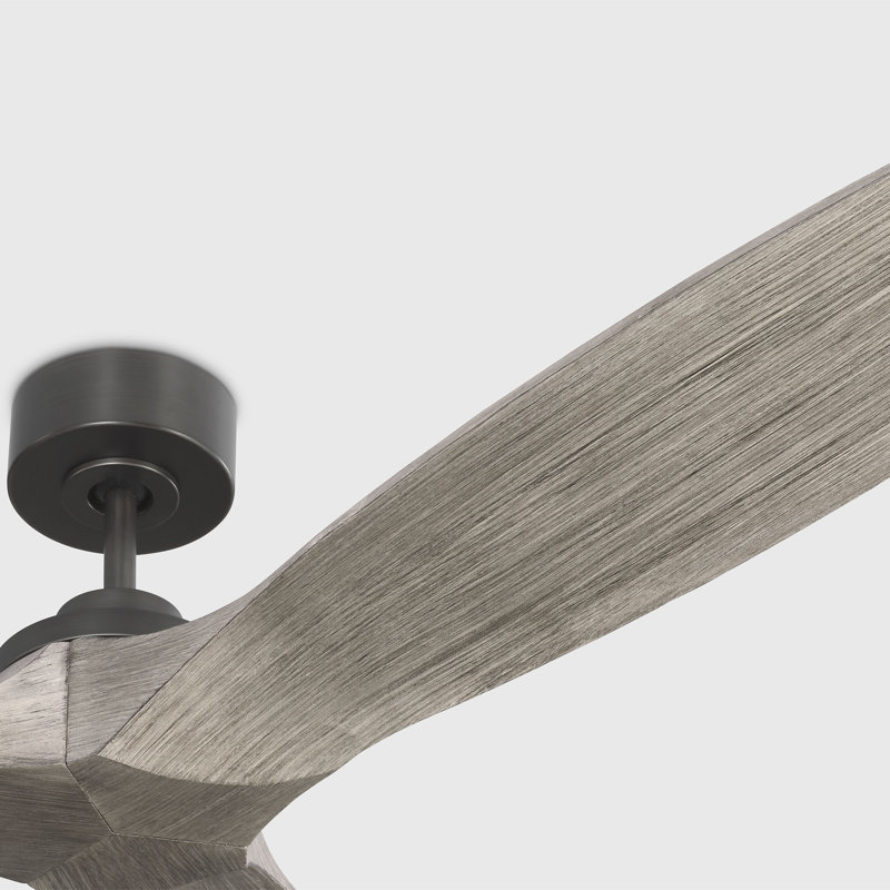 Collins Smart 70 Indoor Ceiling Fan with Threaded Downrod, Light Grey Weathered Oak blades and Handheld Remote, Aged Pewter
