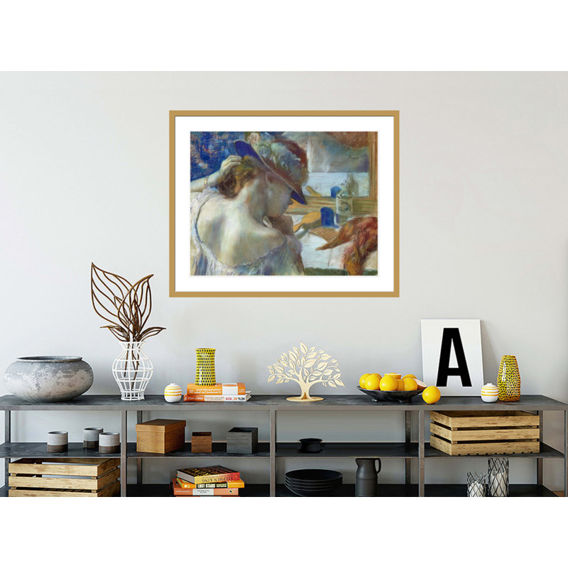 «In Front of the Mirror» par Edgar Degas, impression giclée sur cadre, H 33,5 po x l 41,27 po