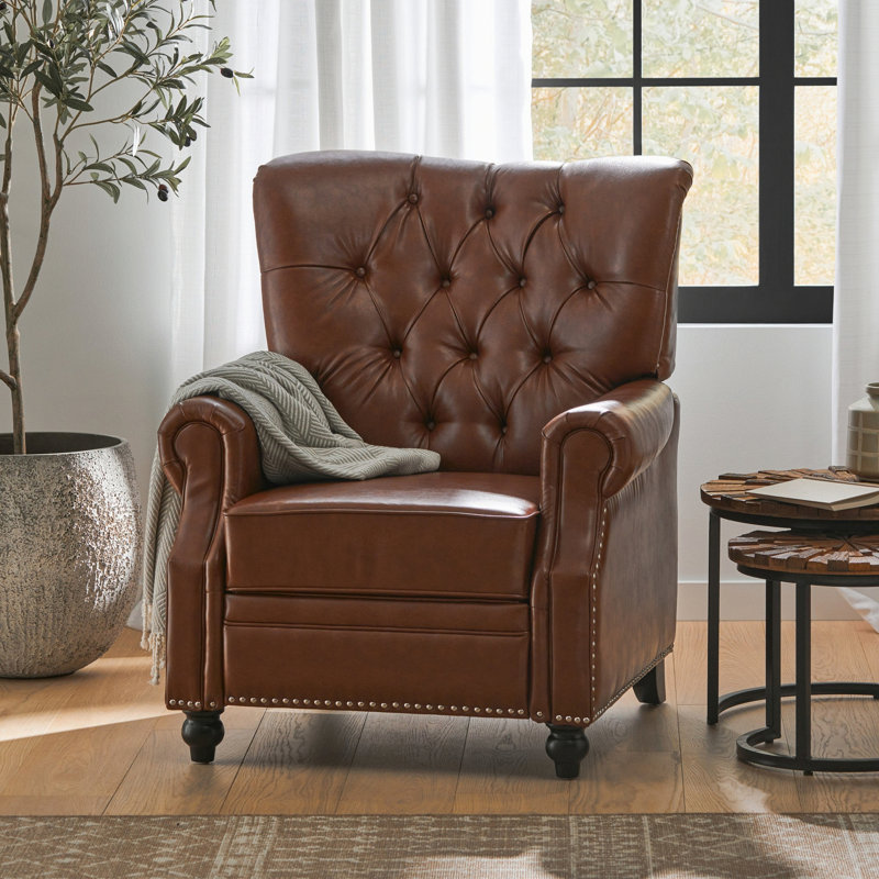 Fauteuil inclinable capitonné à boutons, fauteuil avec décoration à rivets, fauteuil d'appoint pour le salon