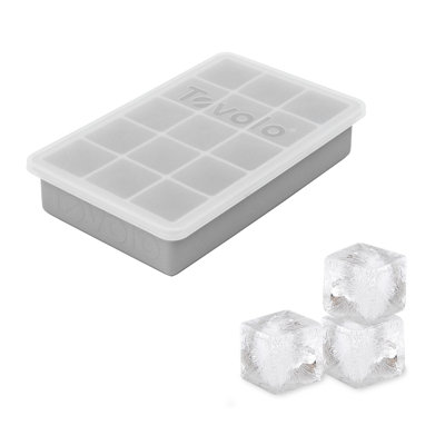 Bac à glaçons avec couvercle Perfect Cube Tovolo, bac à glaçons en silicone avec couvercle, glaçons de 1,25 po pour les cocktails et les smoothies, silicone sans BPA, bac à glaçons lavable au lave-vaisselle