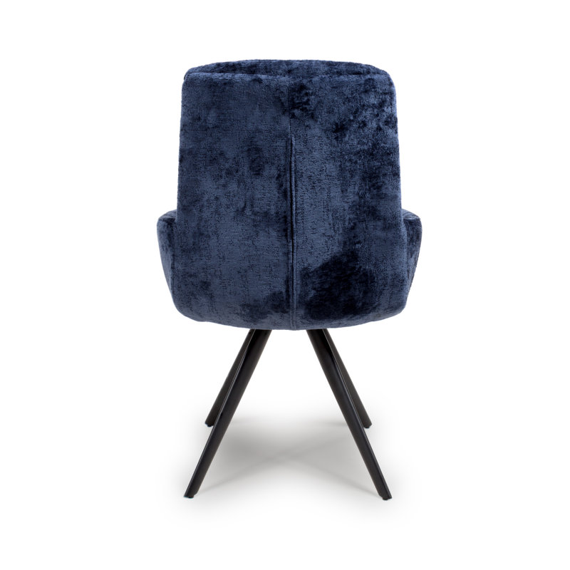 Bengta 48cm H Upholstered Metal Side Chair, Navy