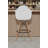 Pangea Home Mid-Century Daphney Accent Stool - Modern Bar Stools – Midcentury Stools - Contemporary Plastic Bar-Height Seating with Footrest, Set of 2 for Kitchen Islands & Home Bars - Modern White Bar Stools