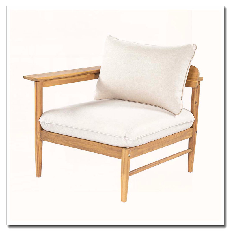 Canapé d'extérieur en bois d'acacia à gauche