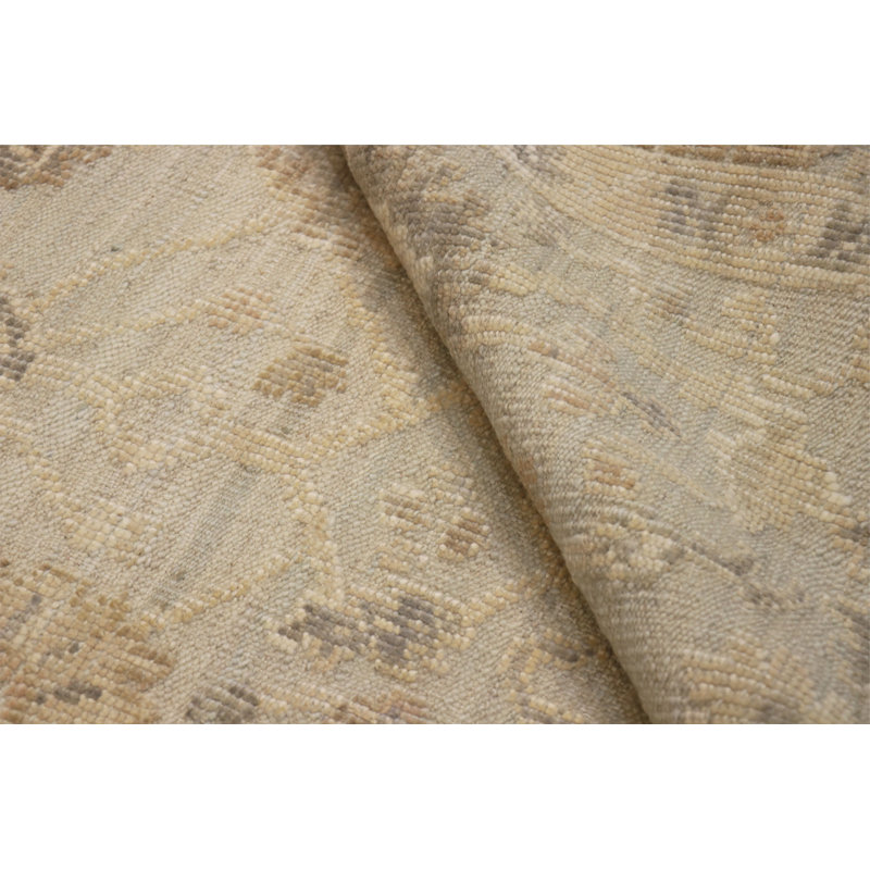 Oushak Hand-Knotted Blue Wool Area Rug, Rectangle 10'2" x 14'