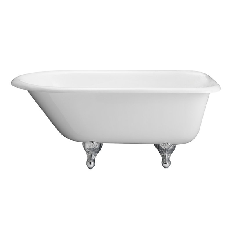 57'' x 30.5'' Soaking Cast Iron Bathtub, Polished Brass