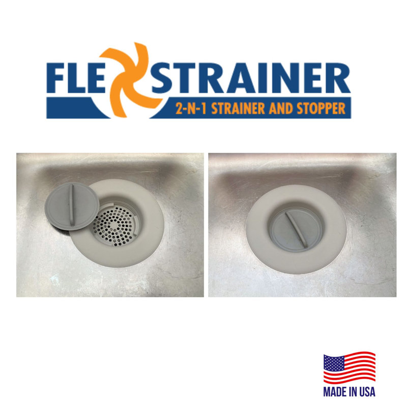 La crépine et le bouchon d'évier Flex 2N1 s'adaptent à la plupart des drains et des éliminations de 3,5 po.