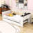 Wooden Frame Daybed with USB and Trundle and Storage-141599162