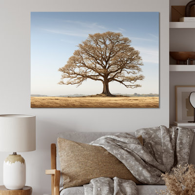 «Brown Oaks Outline - Tree Oak», art encadré