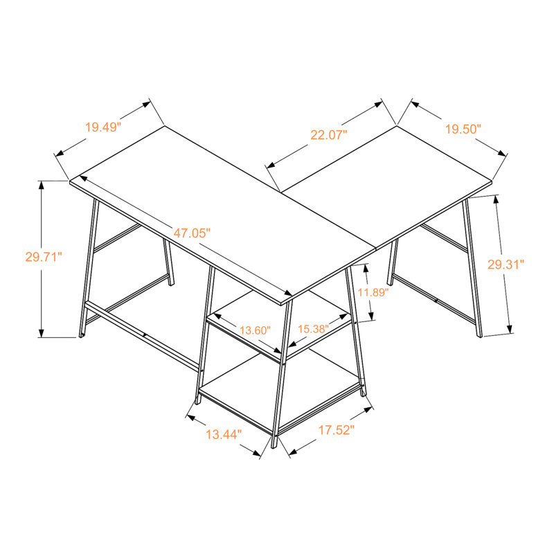 Arielle Corner L Shape Modern Computer Desk