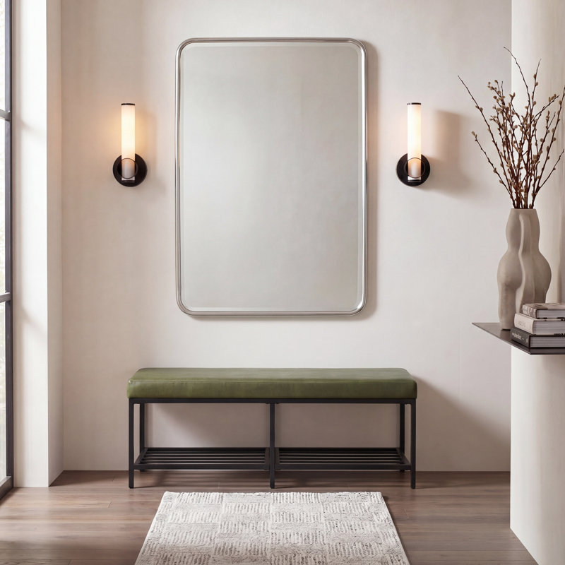 Banc de rangement en similicuir Dyer, Vert
