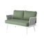 Causeuse et table en acier Mariano, blanc cassé et vert-411574053-411574051