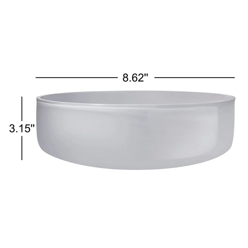 Midnight Lead Free Crystal Serving Bowl, Opal Gray, 3.54" H x 10.16" W x 10.16" D