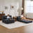Compression Mahjong Sofa,Convertible Floor Sofa Bed,DIY Boneless Modular Sectional Sofa,No Assembly Required,Circle Fleece Fabric,Oversized 2 Seater With 2 Pillows,Darkgrey-2078453518