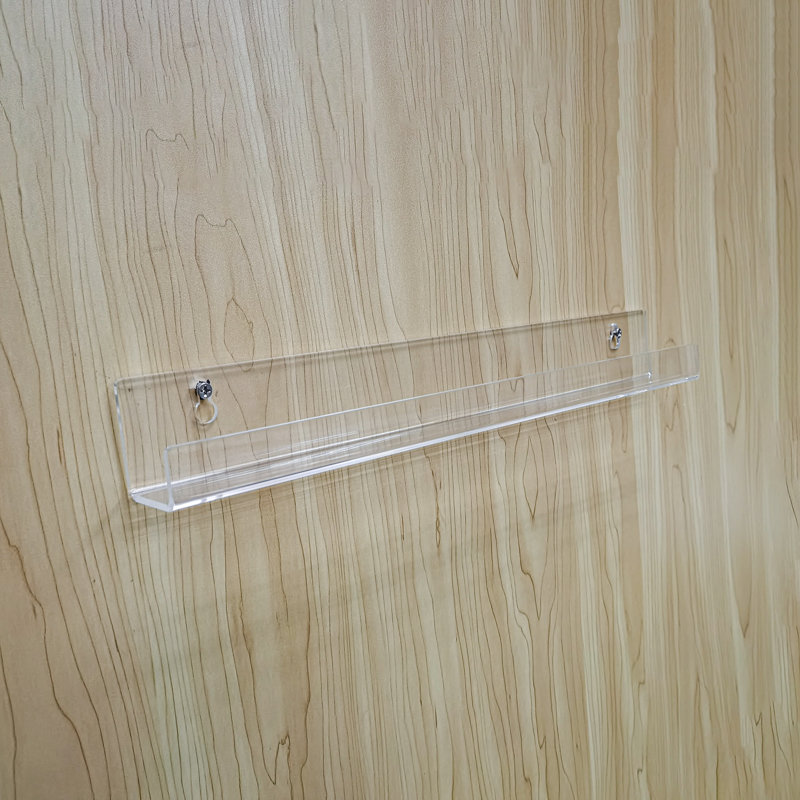 Rebrilliant® 15" Wall Mount 6 Pack Clear Acrylic Bookshelf For Nail Polish, Makeup, Action Figure Collections Wall Shelf 7D3F3750CB2E4E7AB711ED64B19A8268