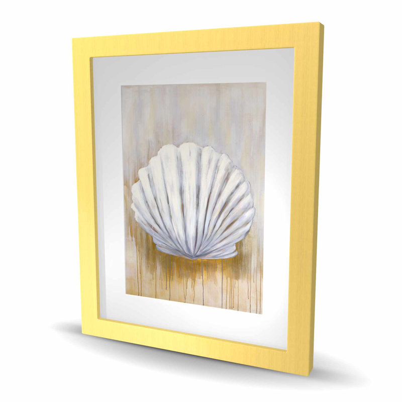 Feston coquille - imprimé mat blanc encadré pour la décoration intérieure