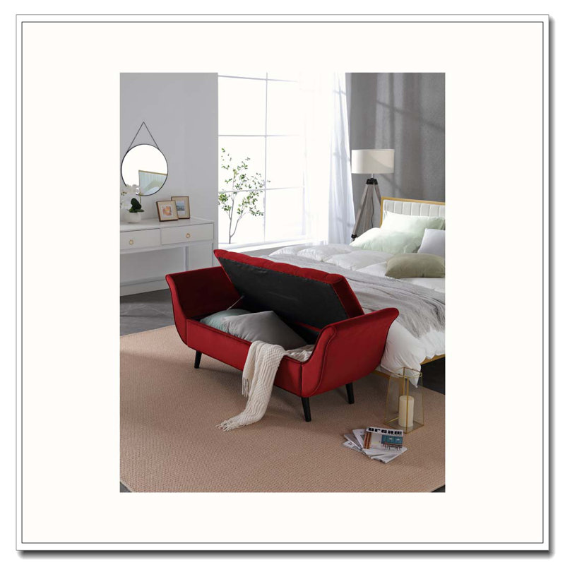 Banc de 65 pouces de long, Rouge
