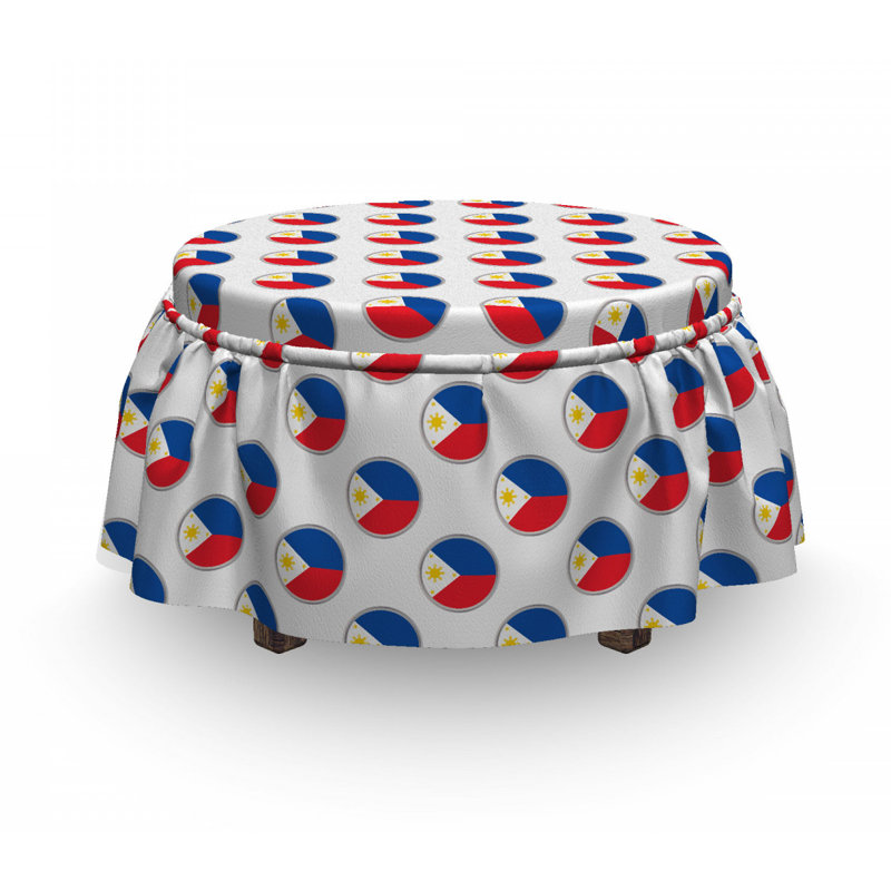 Housse pour repose-pieds cercles avec drapeau