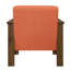 Chaise d'appoint au fini noyer avec rembourrage en mousse orange, structure en bois massif pour la fabrication de couleur de meubles de chambre à coucher, chambre d'amis-775661974