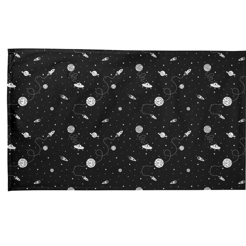 Tea Towel Kitchen Towel, Poly Twill, Black/White