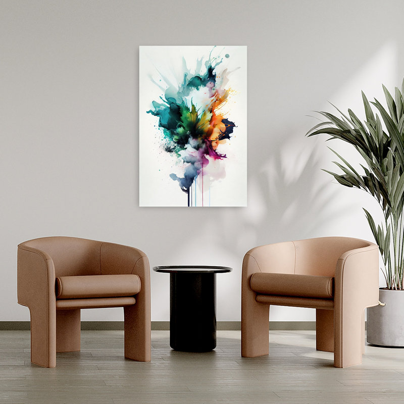 Abstract Color Burst Abstract Bold Colorful Violet Wall Art Print, 91.44cm H x 60.96cm W