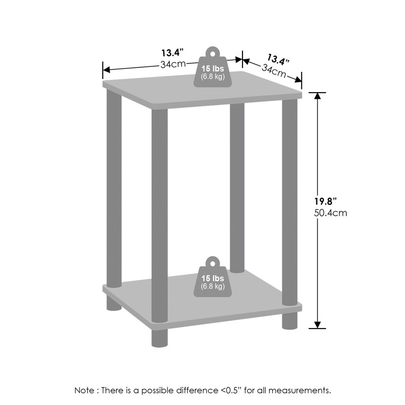 Surat Plastic Etagere Bookcase, (2 Shelves) 50.8cmH x 34.04cmW x 34.04cmD
