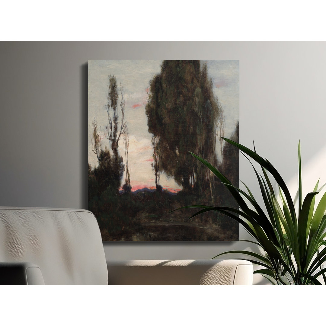 Landscape Canvas Wall Art, Forest Pond Sunset Print, Gallery Wrapped Canvas, Ready to Hang, Archival Quality, Modern Home decor, Statement