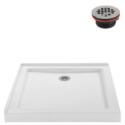 36'' W x 36'' D Square Acrylic Shower Base, Drain Included