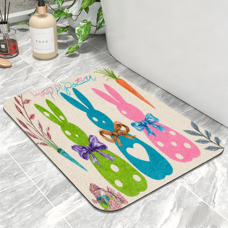 Tapis de bain coloré antidérapant pour salle de bain et cuisine, 32 x 20 po