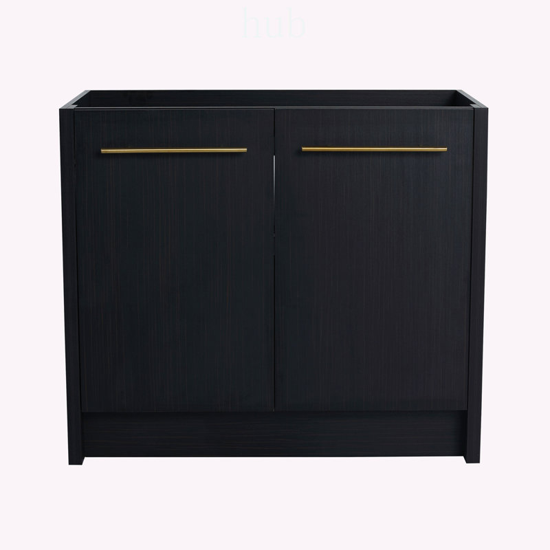 Meuble-lavabo autoportant de 91 cm (36 pouces) avec porte à fermeture douce et grand espace de rangement, idéal pour les salles de bain modernes.