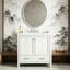 Meuble-lavabo blanc de 30 po avec lavabo sous comptoir simple, armoire de rangement à deux portes et tiroirs, structure en bois massif avec charnières à fermeture en douceur, lavabo multifonctionnel fixé au sol