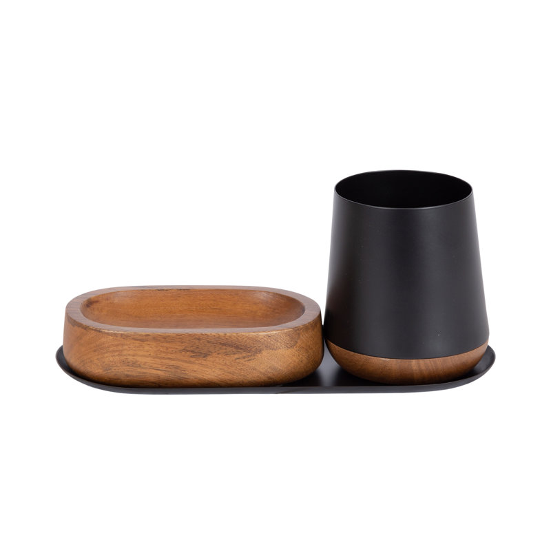 Organisateur de bureau Montae, Noir / brun