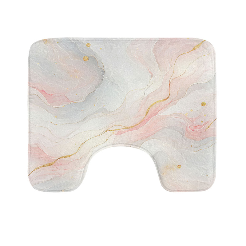 Tapis de salle de bain rose U