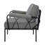 Fauteuil de patio Rajni, tissu gris et finition noire