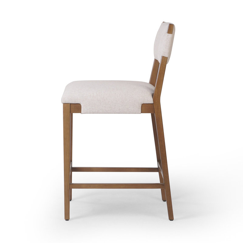 Tamari Stool-Sonoma Chestnut-Bar, Brown, Bar Stool (31.26" Seat Height), Cream Linen Blend
