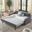Lit de jour rembourré avec lit gigogne et charge USB, lin-417258324
